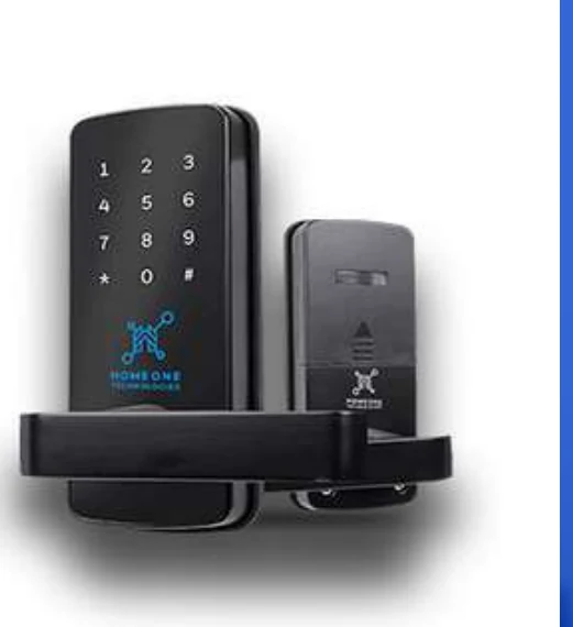 Client brochure photograph of the connected door lock
