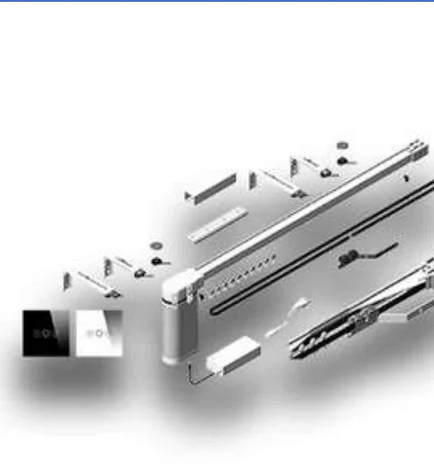 Client brochure photograph of a motorized smart-curtain rail